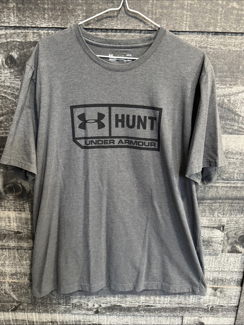 Under Armour Gray 'HUNT' Logo Short Sleeve Tee